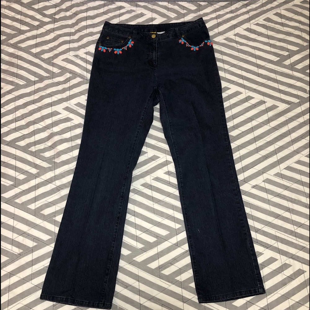 🍭3/$10 Ruby Rd. Jeans with beads Sz 8